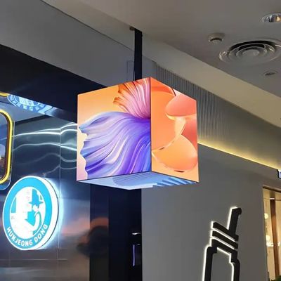 Affichage de cube magique LED à 5 côtés HD IP31 commercial avec armoire en fer personnalisée